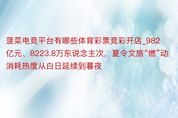 菠菜电竞平台有哪些体育彩票竞彩开店_982亿元、8223.8万东说念主次，夏令文旅“燃”动 消耗热度从白日延续到暮夜